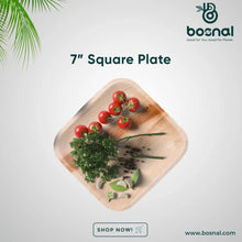 Load image into Gallery viewer, Palm Leaf Biodegradable Square Plates Combo – 50 pcs Set (25 each of 10&quot; &amp; 7&quot; Plates), Eco-Friendly, Compostable, Bamboo-Wood Style, Durable &amp; Restaurant-Grade Alternative to Paper Plates
