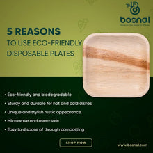 Load image into Gallery viewer, Bosnal - Palm Leaf Biodegradable Plates; 7 inch, Square
