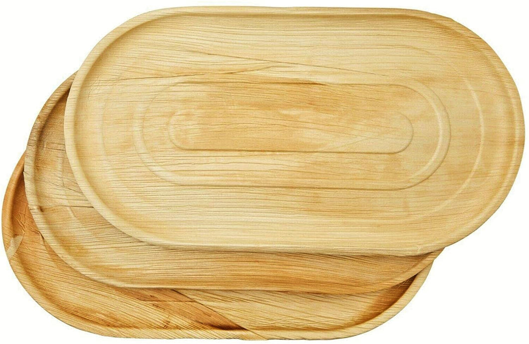 Palm Leaf Oval Platter Tray 22