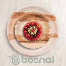 Load image into Gallery viewer, Palm Leaf Biodegradable Round Plates Combo – 50 pcs Set (25 each of 10&quot; &amp; 6&quot; Plates), Eco-Friendly, Compostable, Bamboo-Wood Style, Durable &amp; Restaurant-Grade Alternative to Paper Plates
