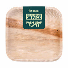 Load image into Gallery viewer, Bosnal - Palm Leaf Biodegradable Plates; 7 inch, Square
