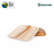 Load image into Gallery viewer, Bosnal - Palm Leaf Biodegradable Plates; 7 inch, Square
