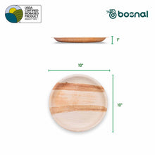 Load image into Gallery viewer, Bosnal - Palm Leaf Biodegradable Plates, 10 inch, Round
