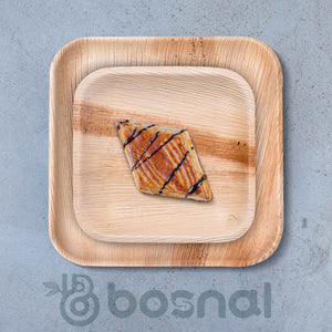 Palm Leaf Biodegradable Square Plates Combo – 50 pcs Set (25 each of 10" & 7" Plates), Eco-Friendly, Compostable, Bamboo-Wood Style, Durable & Restaurant-Grade Alternative to Paper Plates