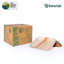 Load image into Gallery viewer, Bosnal - Palm Leaf Biodegradable Plates; 7 inch, Square
