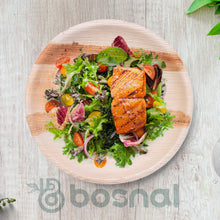 Load image into Gallery viewer, Palm Leaf Biodegradable Round Plates Combo – 50 pcs Set (25 each of 10&quot; &amp; 6&quot; Plates), Eco-Friendly, Compostable, Bamboo-Wood Style, Durable &amp; Restaurant-Grade Alternative to Paper Plates
