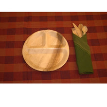 Load image into Gallery viewer, Palm Leaf Partition Plates 10&quot; Inch (Set of 25/50/100)
