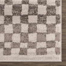 Load image into Gallery viewer, Benjy Beige Checkered Area Rug
