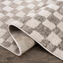 Load image into Gallery viewer, Benjy Beige Checkered Area Rug
