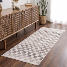 Load image into Gallery viewer, Benjy Beige Checkered Area Rug
