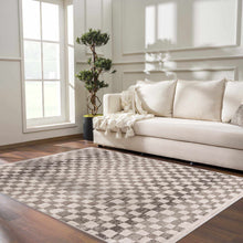 Load image into Gallery viewer, Benjy Beige Checkered Area Rug
