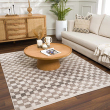 Load image into Gallery viewer, Benjy Beige Checkered Area Rug
