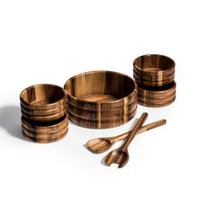 Load image into Gallery viewer, Skagen 7 Piece - Large Salad Bowl with Servers and 4 Individuals
